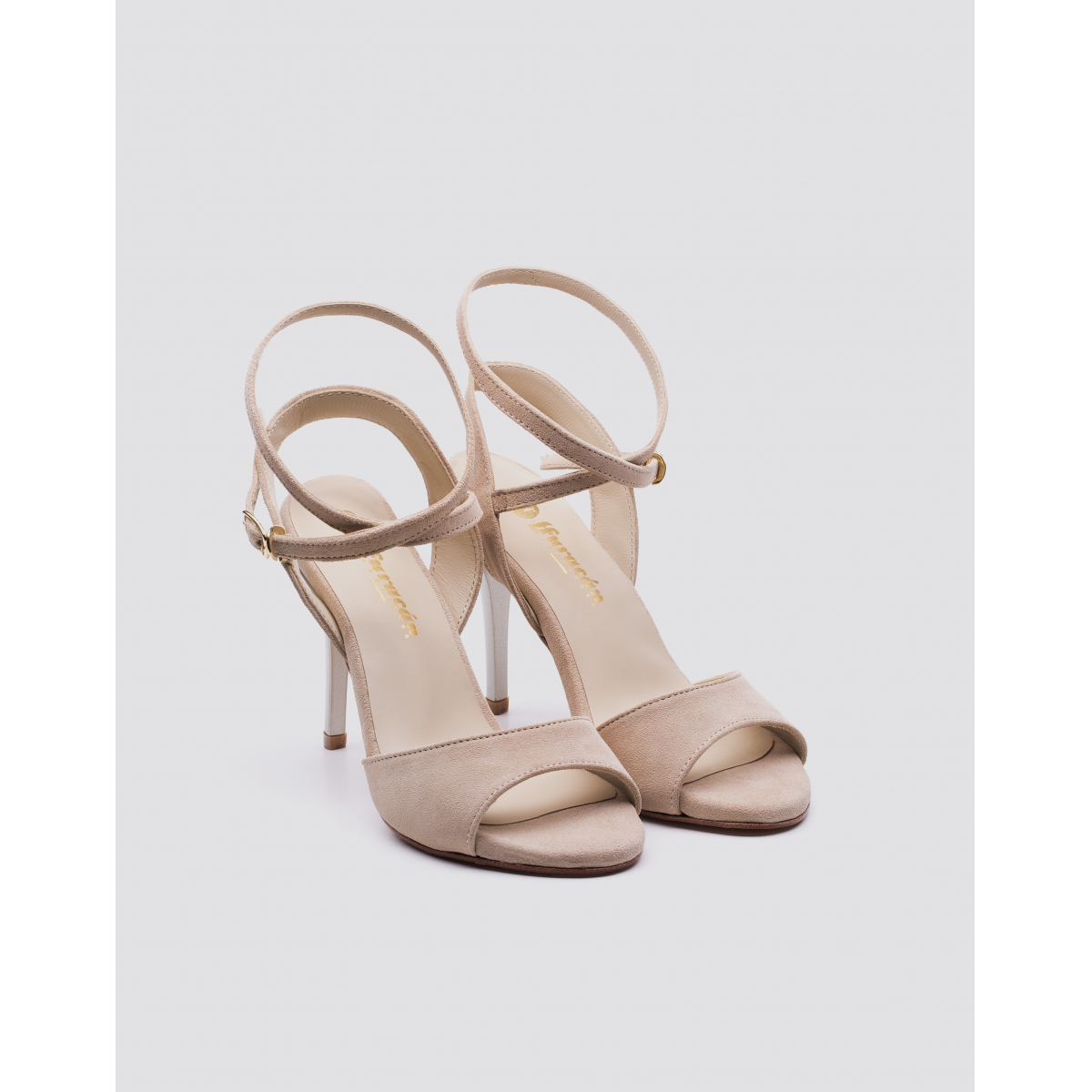 Naked Camel - Nude Leather T-Strap Tango Shoes 7